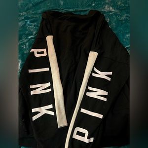 PINK CREW SWEATER SHOULDER CUT OUTS